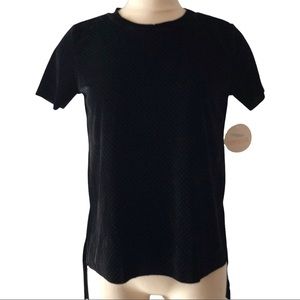 NWT Hummingbird Black velour dotted mock top